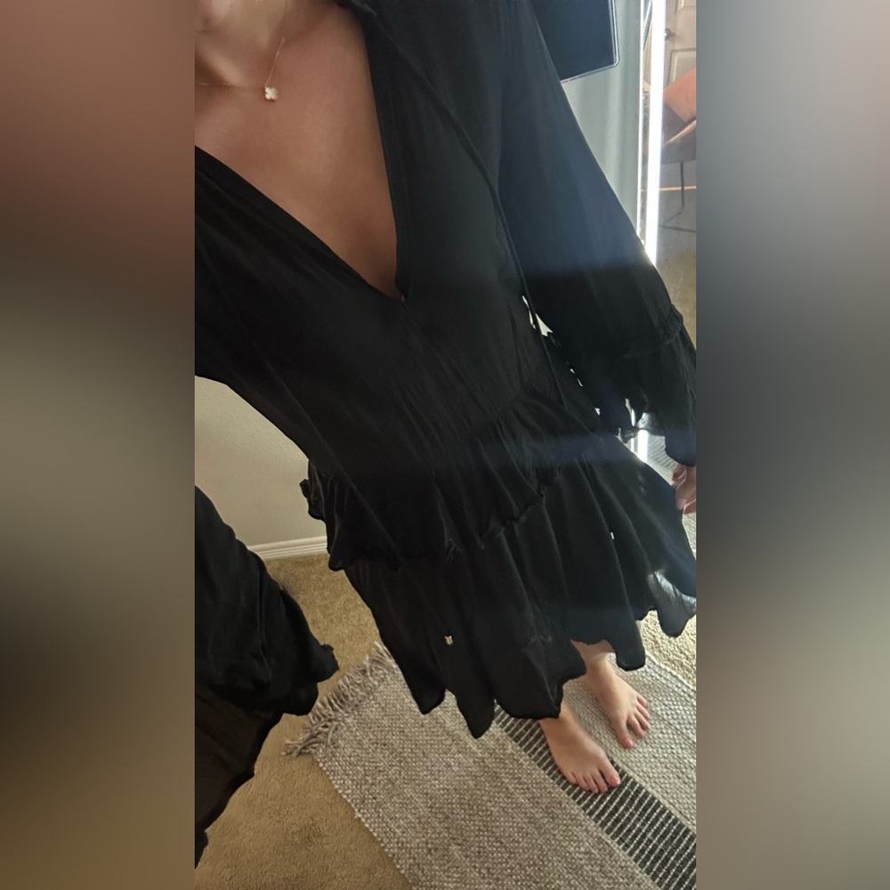 Pinko black ruffle dress